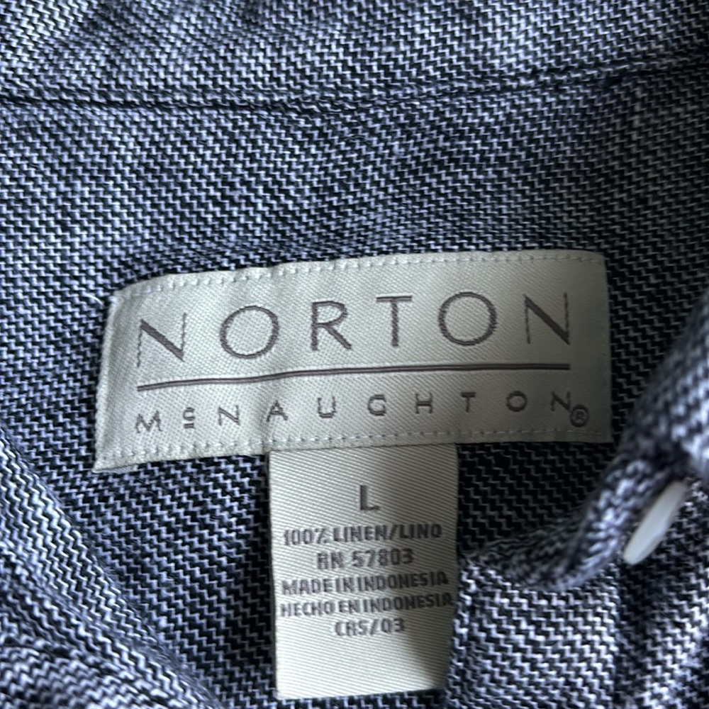Norton McNaughton Linen Heathered Button-Down Shirt - Picture 5 of 12